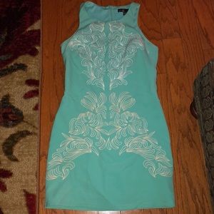 Mint embroidered sheath dress SOLD